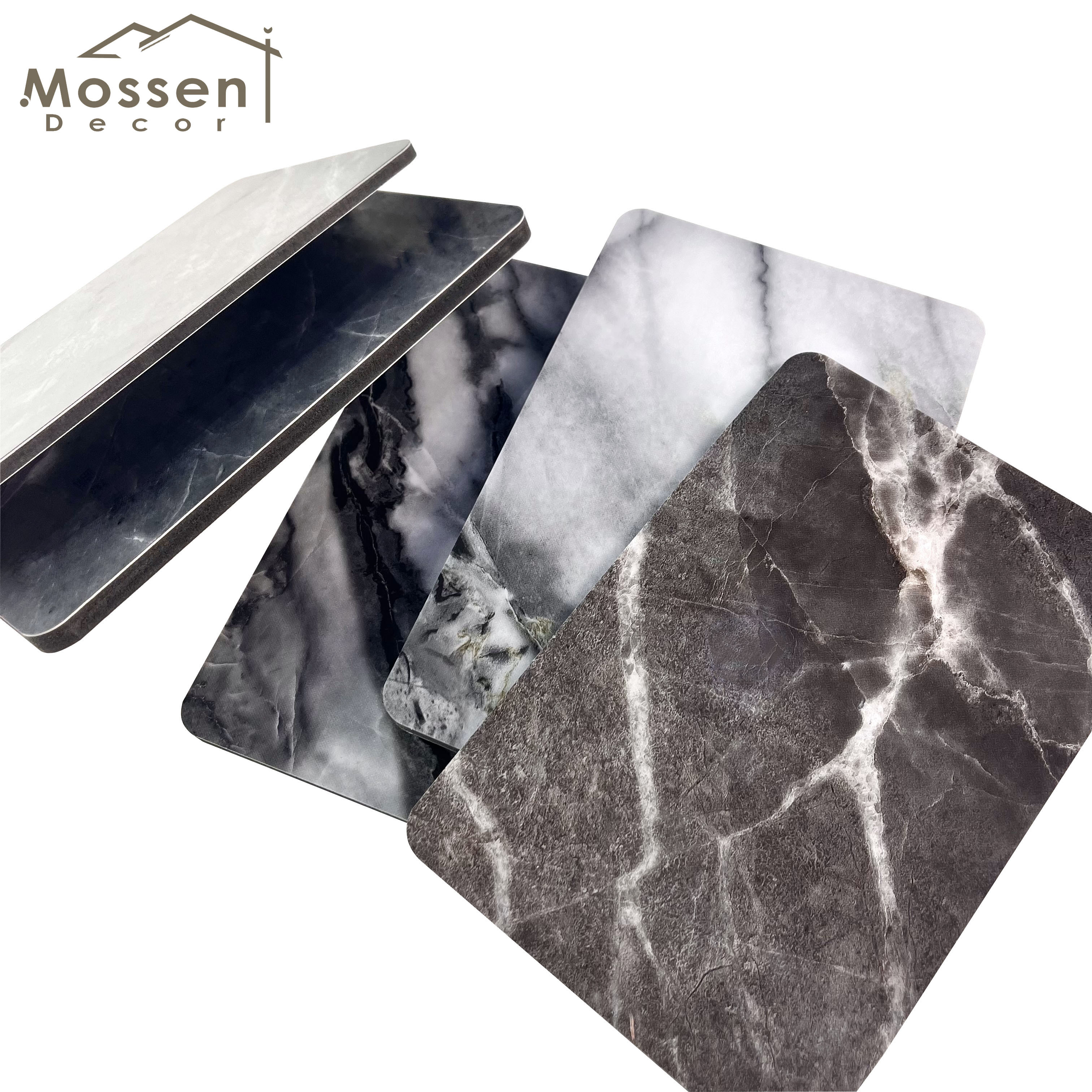 Bamboo Charcoal Board - 3D Printing Continuous Pattern High Gloss PET Marble Design