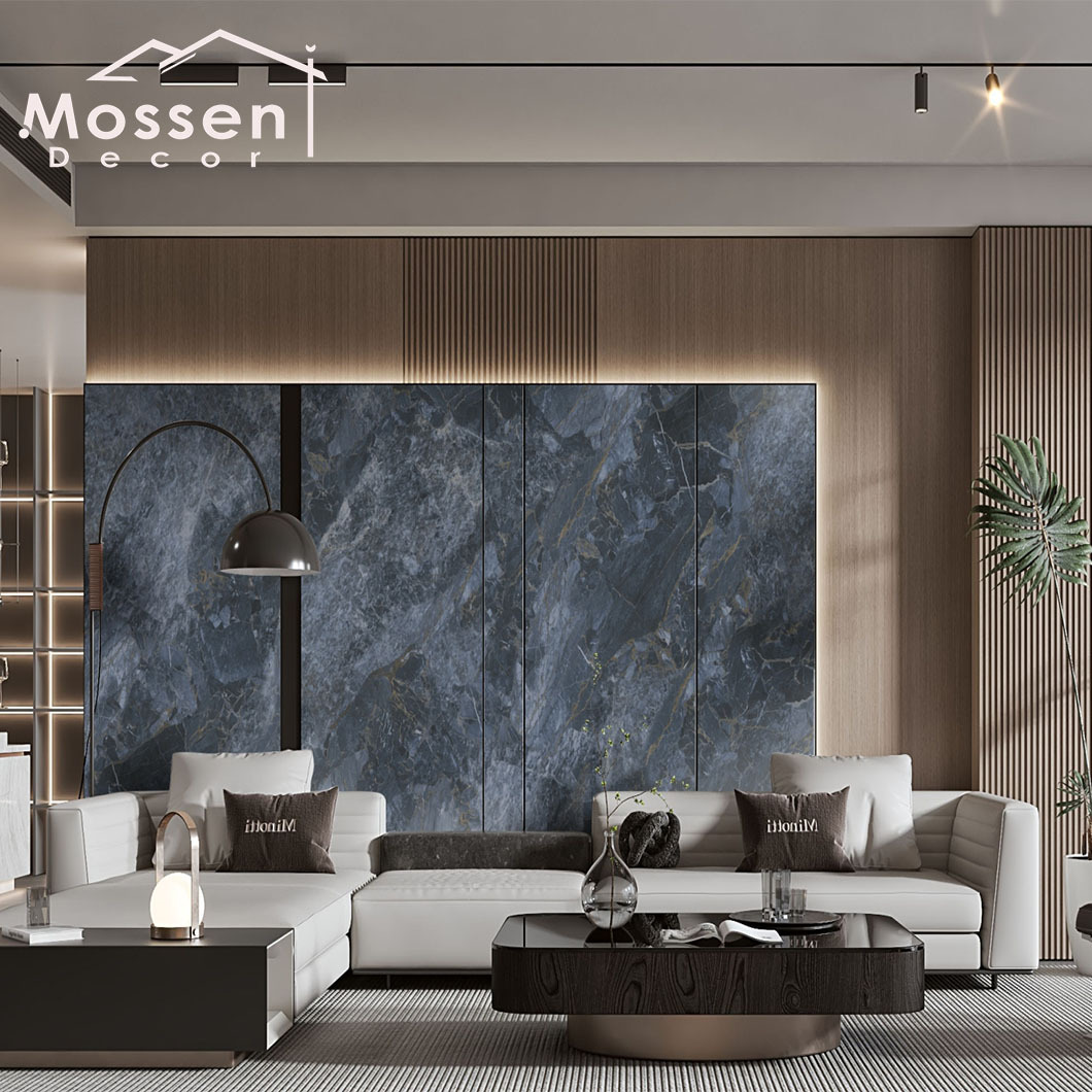 1220X2800MM Bamboo Charcoal Board - High Gloss PET Marble Design