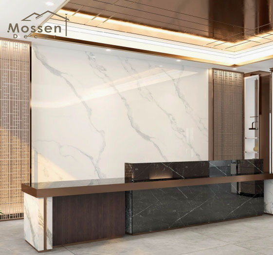 1220X2600MM Bamboo Charcoal Board - High Gloss PET Marble Design