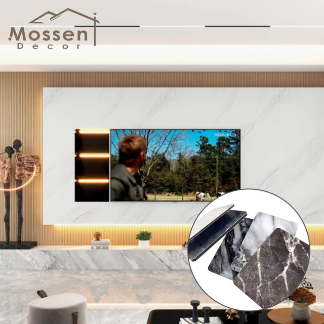 1220X2800MM Bamboo Charcoal Board - High Gloss PET Marble Design