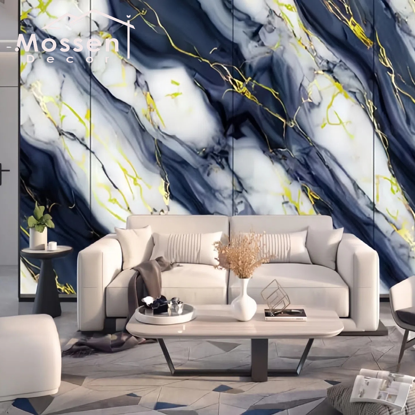 Bamboo Charcoal Board - 3D Printing Continuous Pattern Gold-Plated High Gloss PET Marble Design