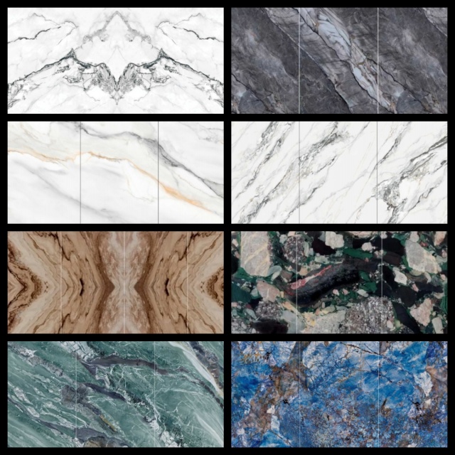 Bamboo Charcoal Board - 3D Printing Continuous Pattern High Gloss PET Marble Design