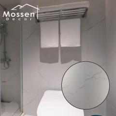White Marble Bathroom Easy Clean Waterproof SPC Wall Panel