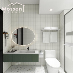 White Marble Bathroom Fire Retardant Waterproof SPC Wall Panel