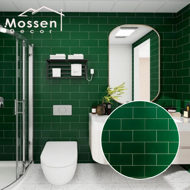 Moisture-Proof Green Brick Pattern Customized Length SPC Wall Panel