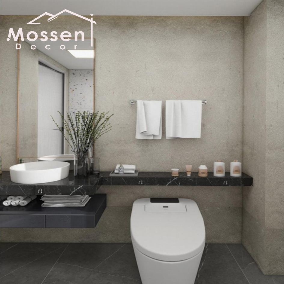 Residential Shower Room Matte Stone 4MM Thickness SPC Wall Panel