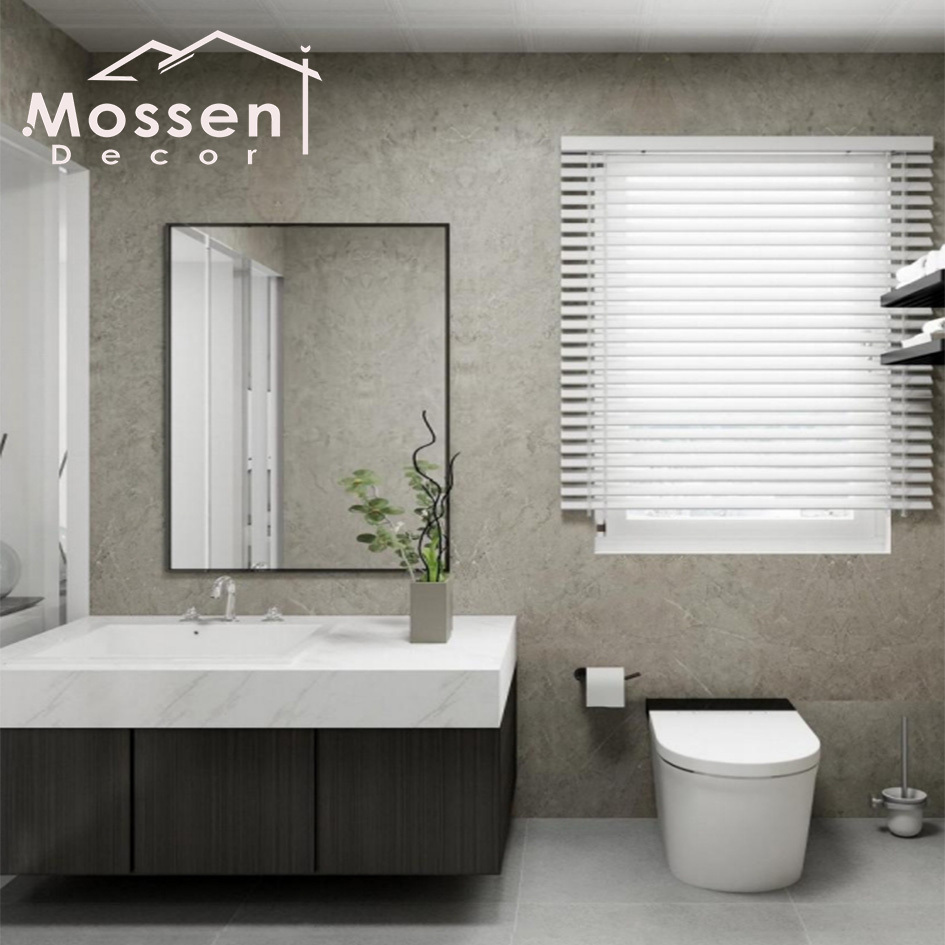 Residential Shower Room Matte Stone 4MM Thickness SPC Wall Panel