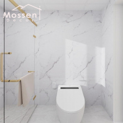White Checkered Bathroom High Hardness Waterproof SPC Wall Panel