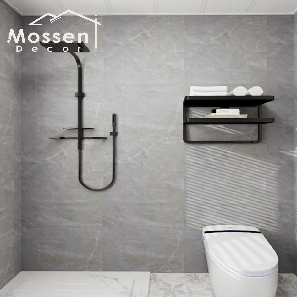 Residential Shower Room Matte Stone 4MM Thickness SPC Wall Panel