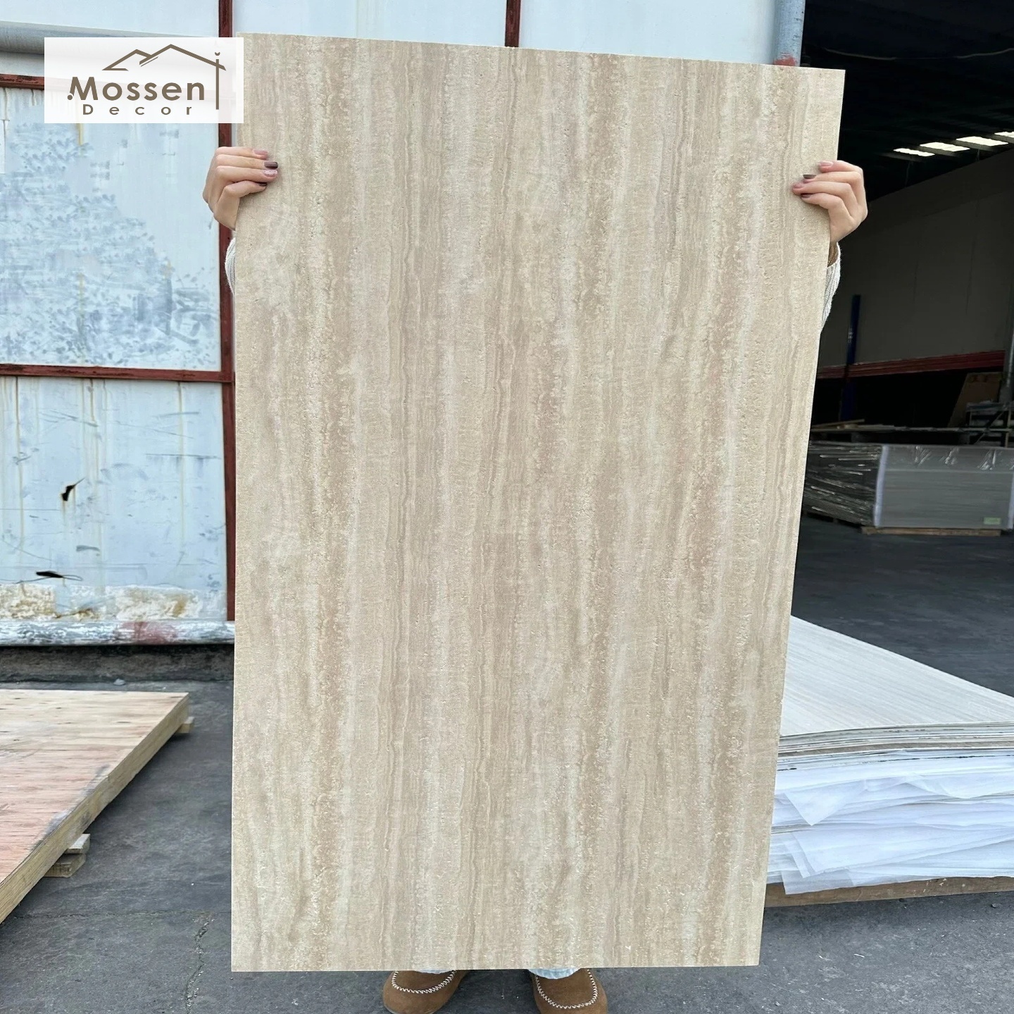 Printed Travertine Soft Stone Wall Panel - Flexible Lightweight for Exterior Accent Wall