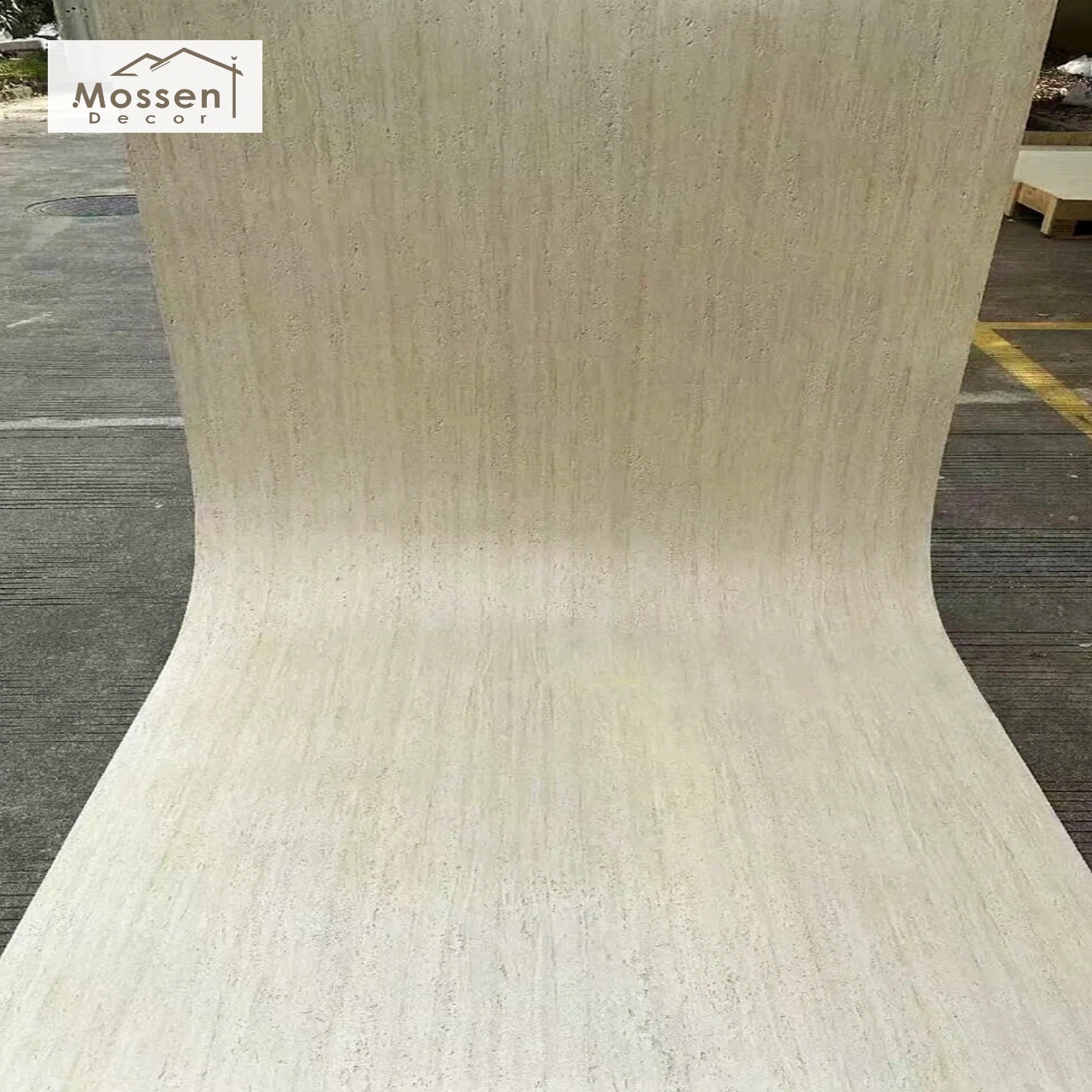 Eco-Friendly Natural Stone Look Travertine Panel Zero VOC MCM Soft Stone Wall Tile