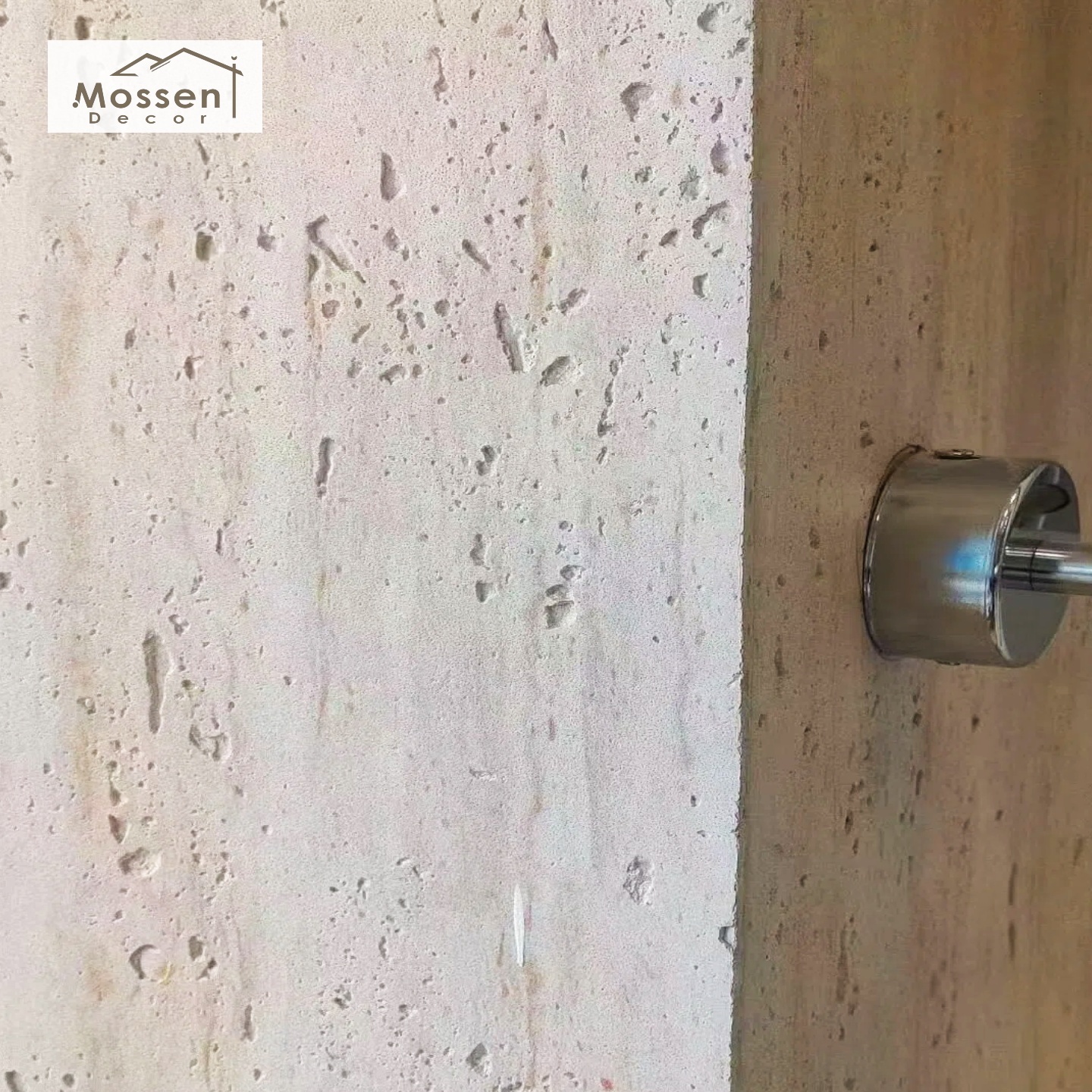 100% Waterproof Soft Stone Panel Travertine Print Anti-Mold Shower Wall Cladding