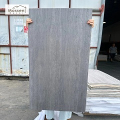 Silver Gray Printed Travertine Soft Stone Panel Lightweight Flexible MCM Wall Cladding