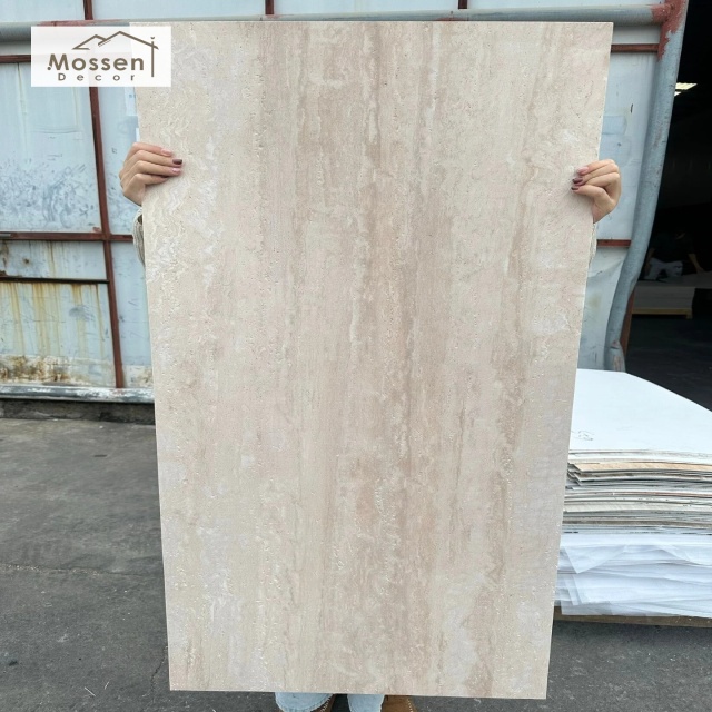 MCM Flexible Stone Travertine Panel A2 Fireproof Waterproof Lightweight Wall Cladding