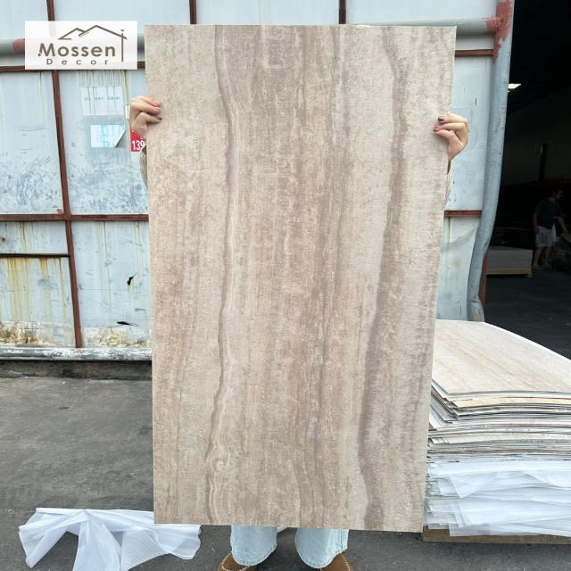 MCM Flexible Stone Travertine Panel A2 Fireproof Waterproof Lightweight Wall Cladding