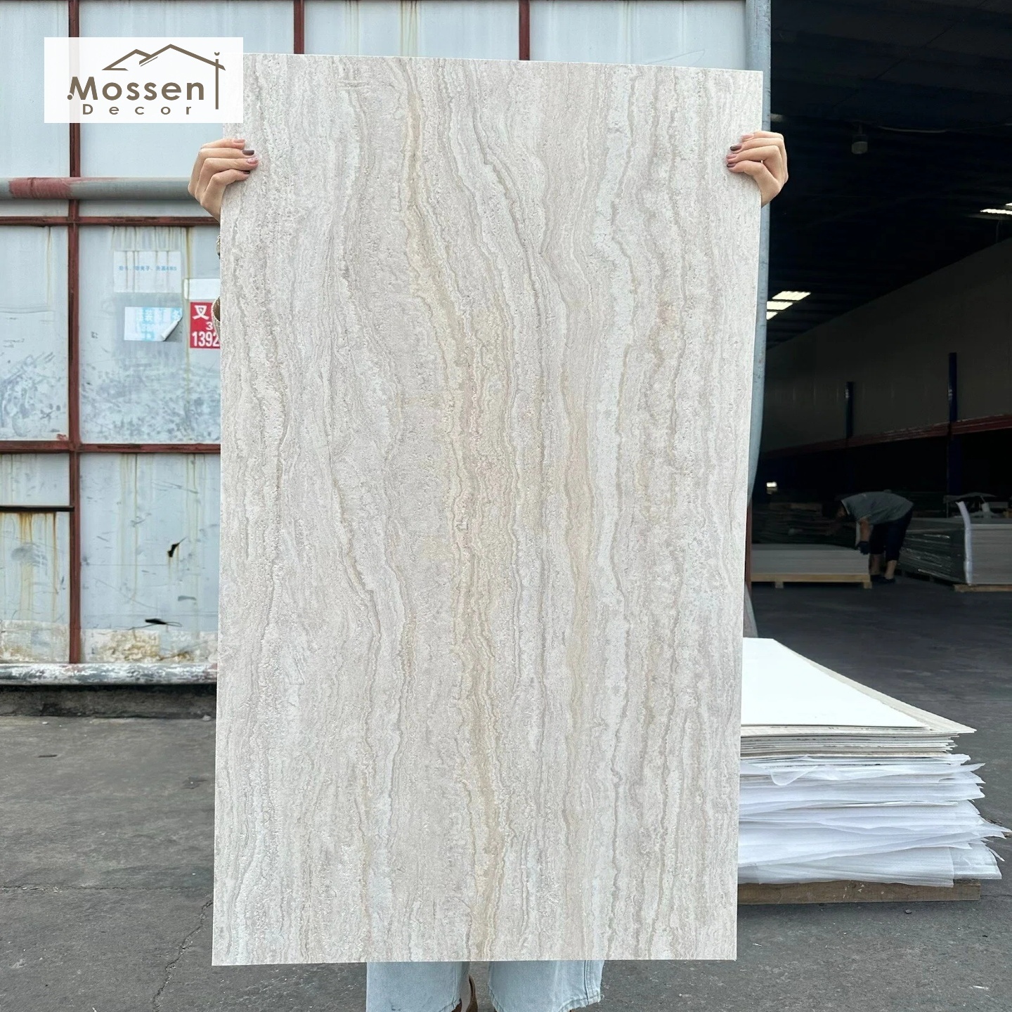 Anti-UV Exterior Soft Stone Cladding Travertine Print Weatherproof Facade Veneer
