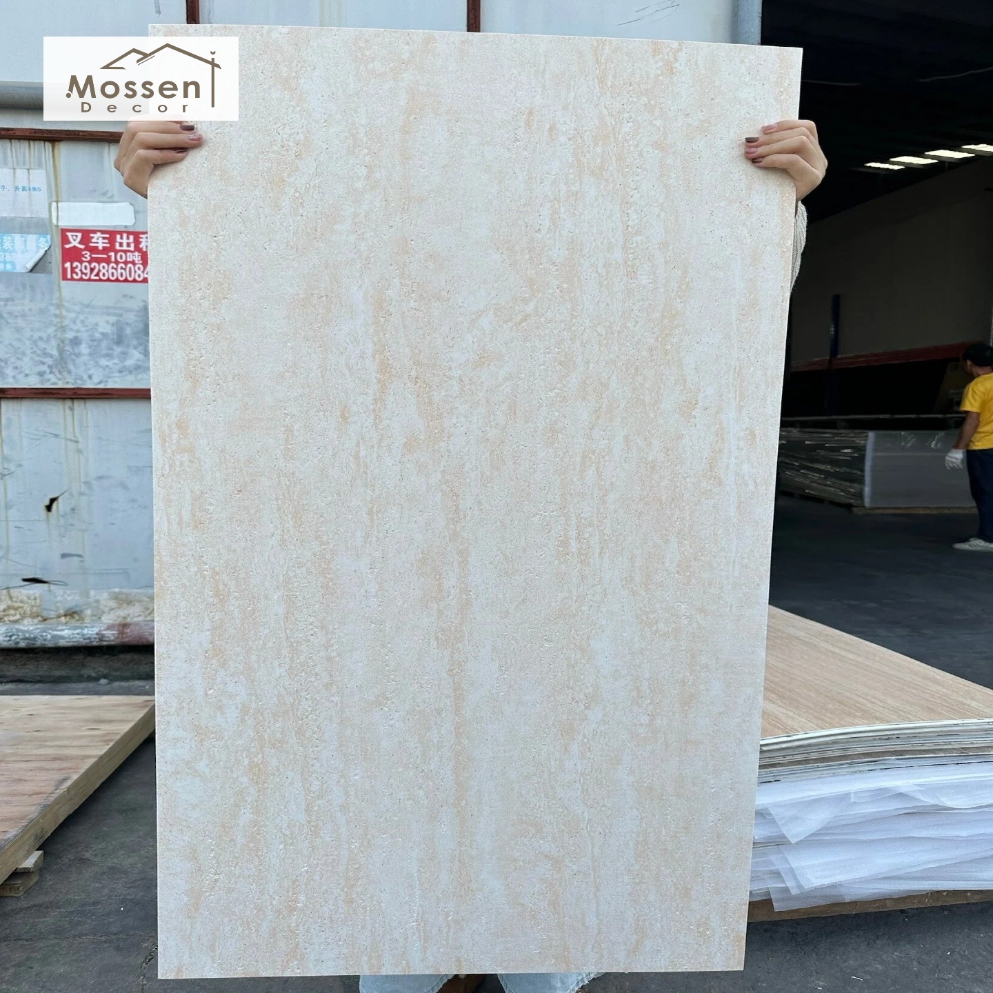 Anti-UV Exterior Soft Stone Cladding Travertine Print Weatherproof Facade Veneer