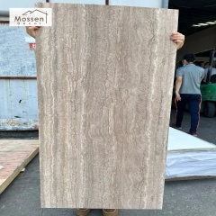 Eco-Friendly Natural Stone Look Travertine Panel Zero VOC MCM Soft Stone Wall Tile