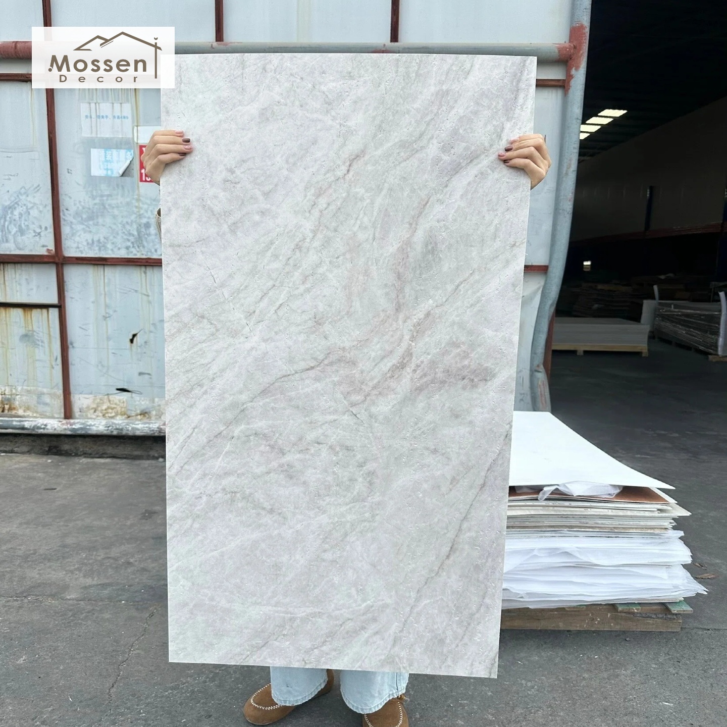 Luxury Printed Travertine Soft Stone Panel Hotel Lobby Wall Cladding MCM Veneer