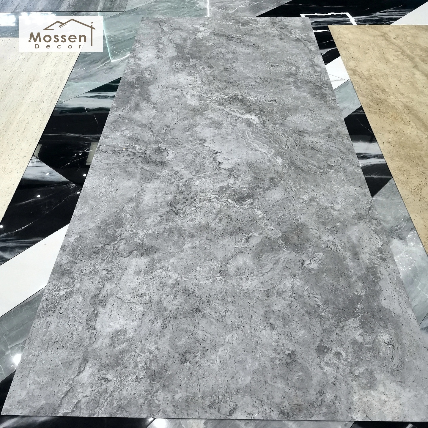 Black Travertine Look Soft Stone Panel Dark Flexible MCM Wall Cladding for Minimalist Design