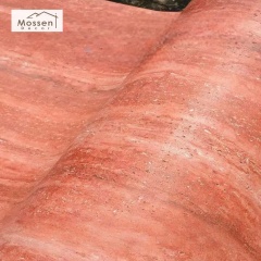 Classic Red Travertine Soft Stone Panel Bold Flexible MCM Wall Cladding for Commercial Interiors