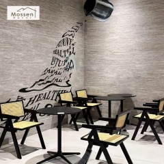 Restaurant Wall Cladding Soft Stone Panel Waterproof Travertine Print Easy Clean Fireproof