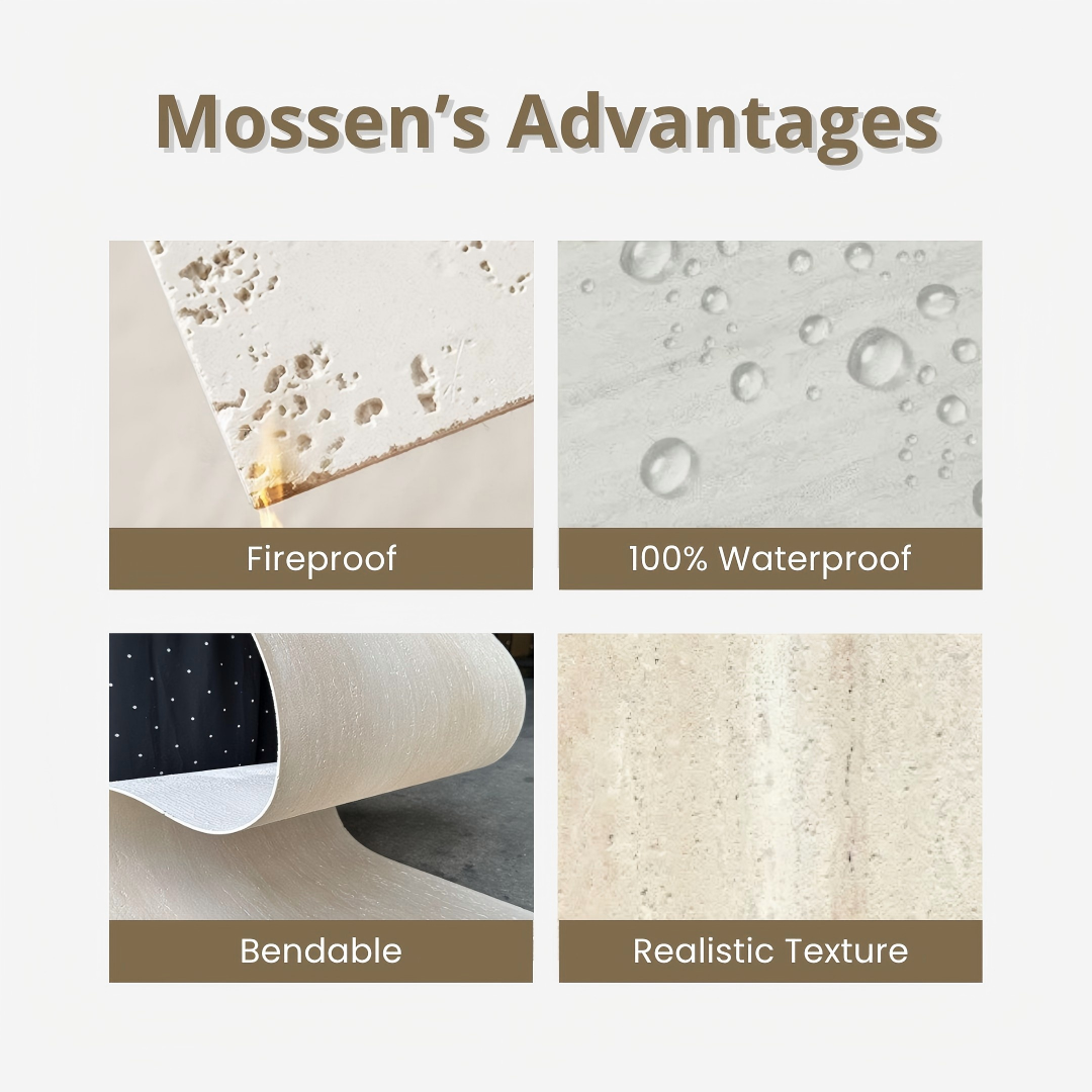 Flexible Travertine Soft Stone Panel for Retail Store Waterproof Lightweight Stone Veneer