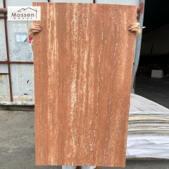 Classic Red Travertine Soft Stone Panel Bold Flexible MCM Wall Cladding for Commercial Interiors