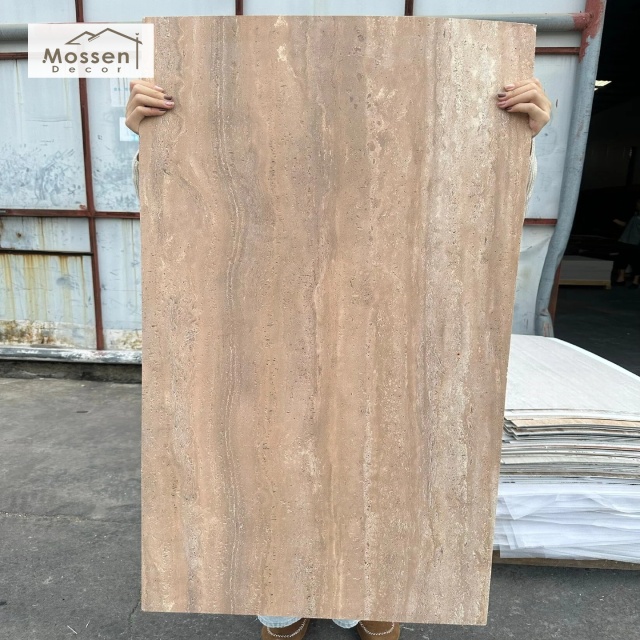 Indoor Outdoor Travertine Soft Stone Panel Dual Application MCM Stone Veneer for Home Garden Wall