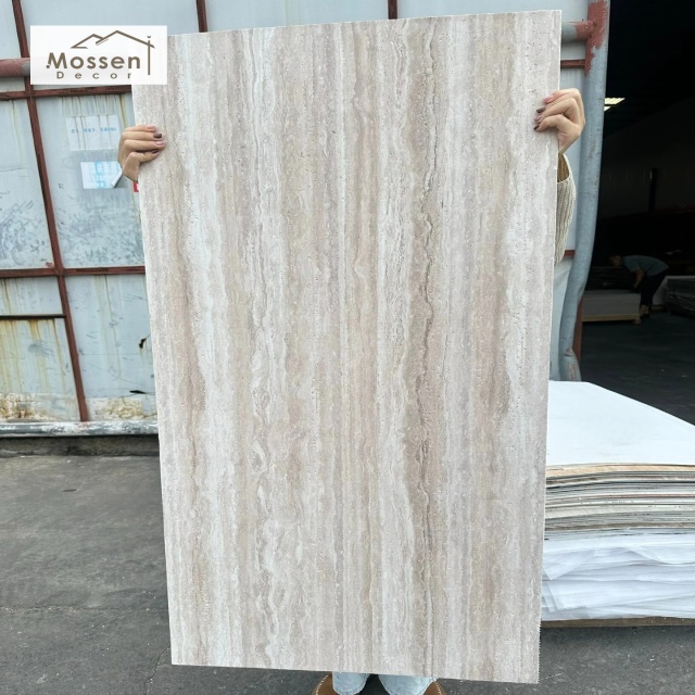 Indoor Outdoor Travertine Soft Stone Panel Dual Application MCM Stone Veneer for Home Garden Wall
