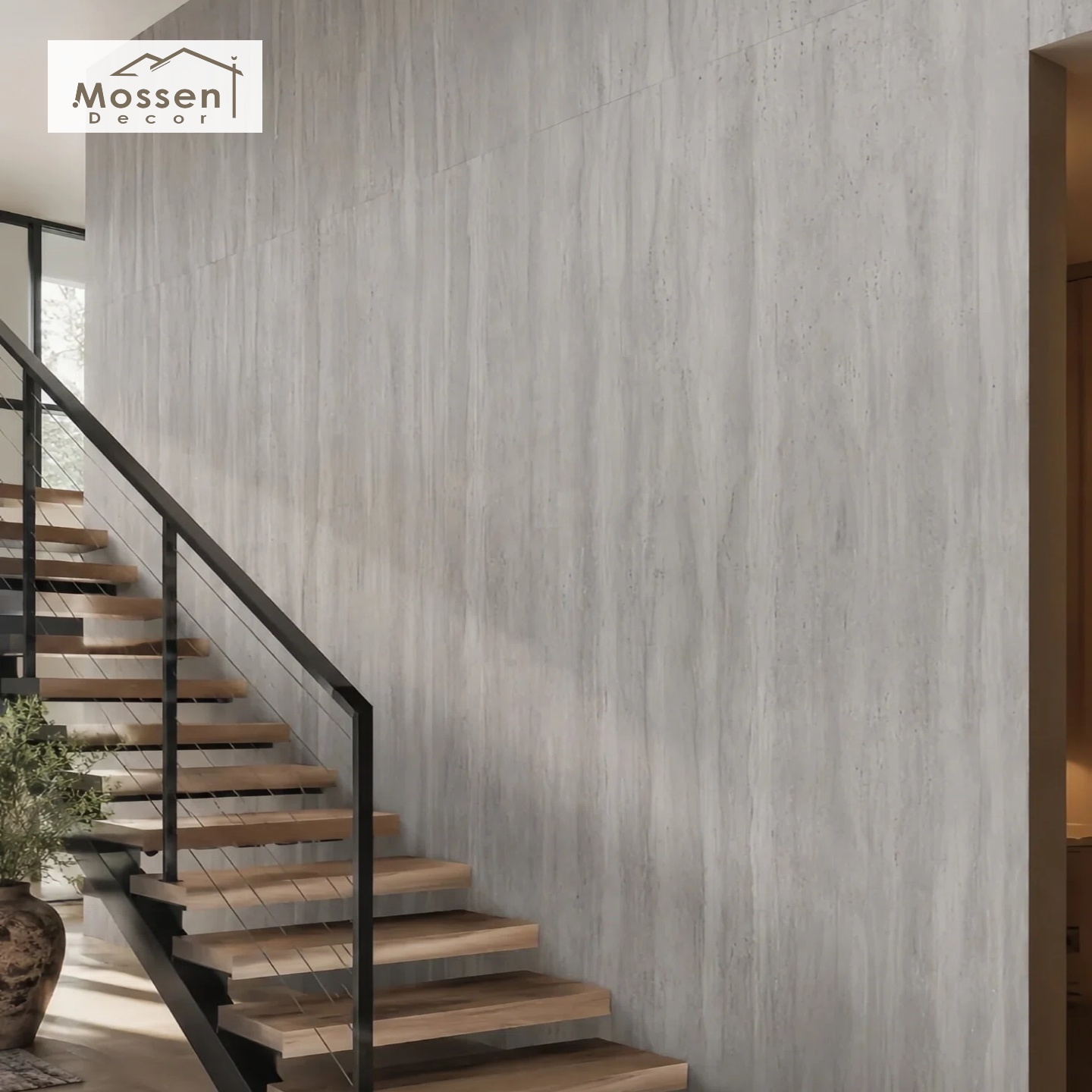 Hotel Lobby Luxury Travertine Soft Stone Wall Panel Waterproof MCM Material for Spa Resort