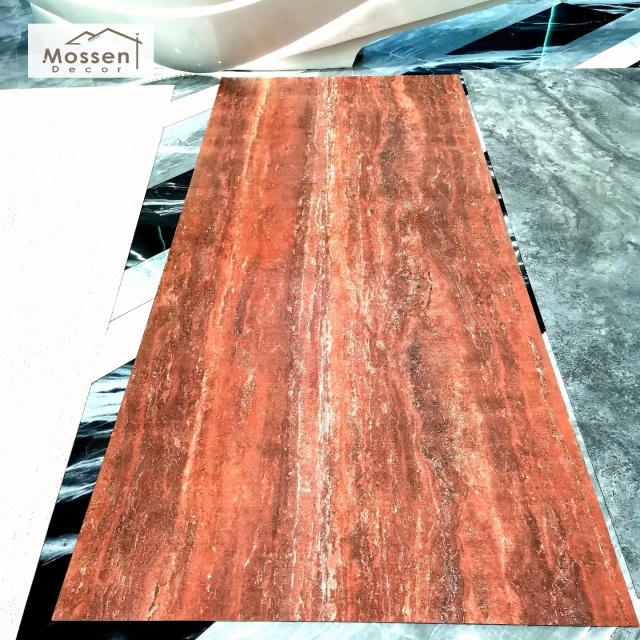 Printed Travertine Soft Stone Panel for Retail & Café Waterproof Easy-Clean MCM Commercial Wall Cladding