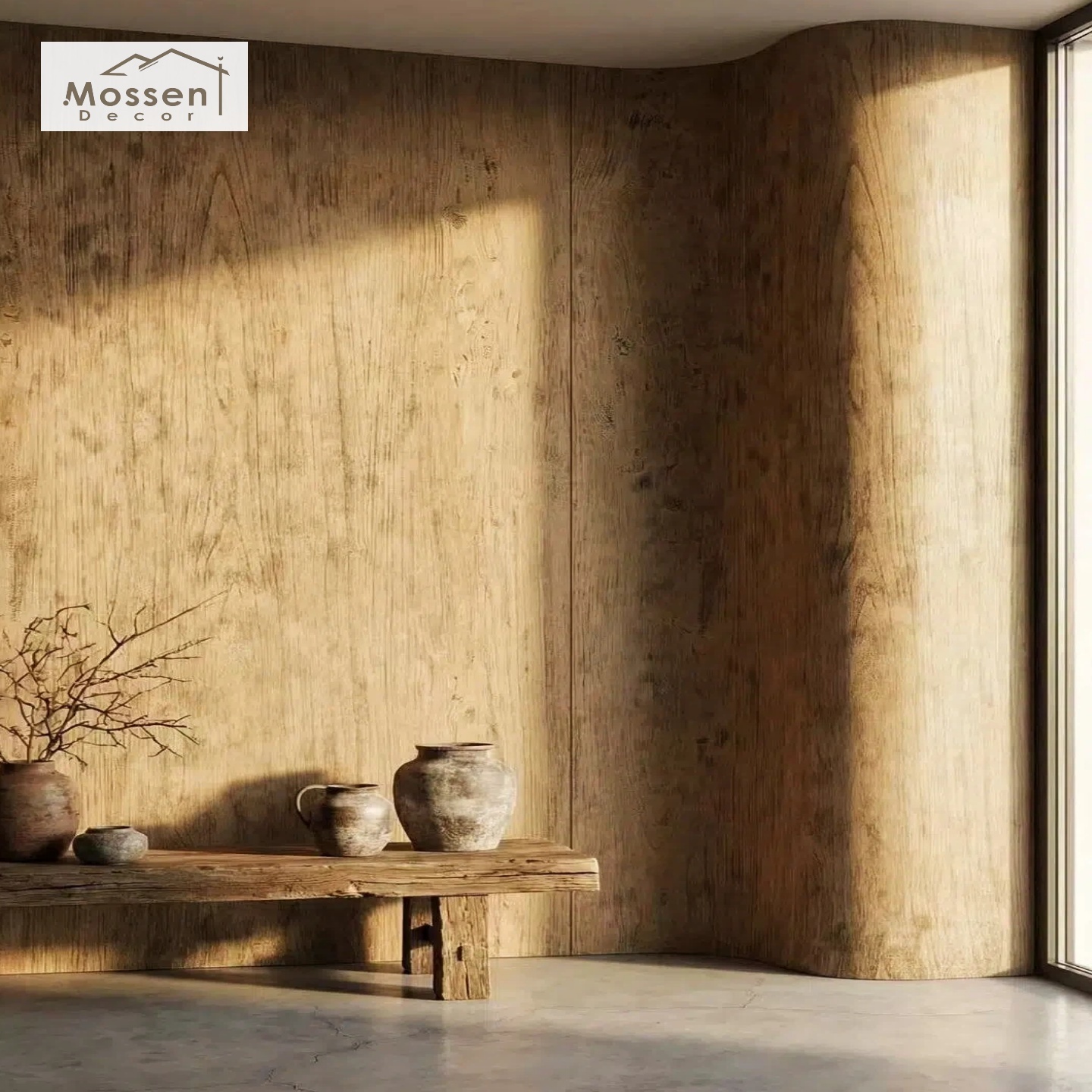 Antique Wood Grain Bendable Stone Panels Rustic Texture Wall Cladding for Interior Accent Wall