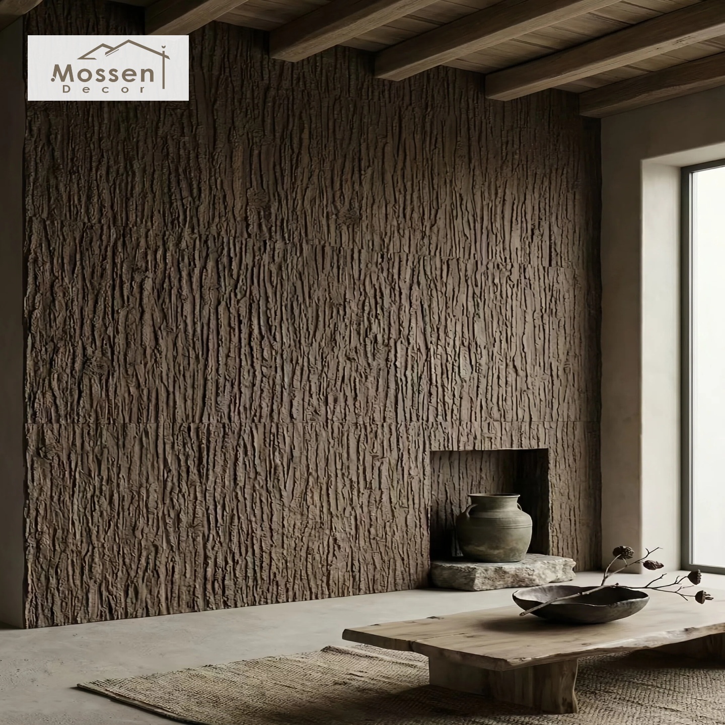 Thin Tree Bark Flexible Stone Veneer Panels Bendable MCM Flexible Stone