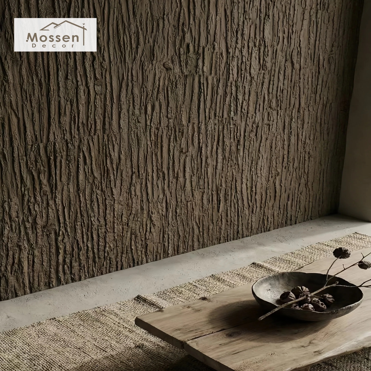 Flexible Wood Bark Stone Veneer Natural Tree Texture Lightweight Stone Cladding