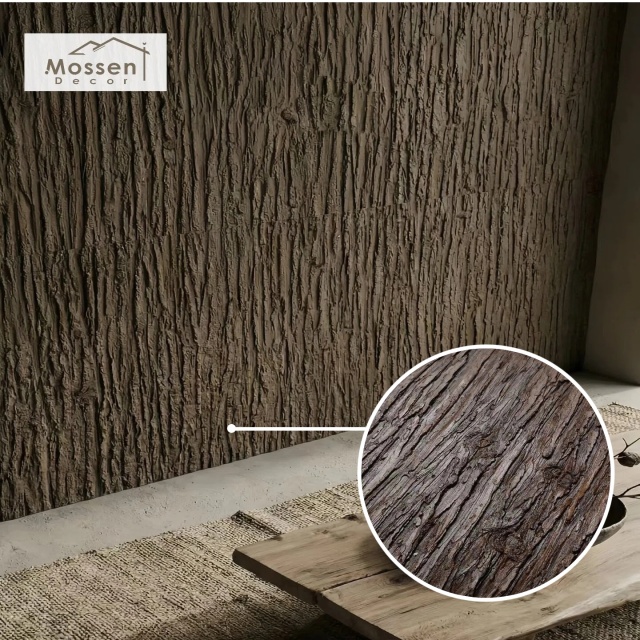Lightweight Wood Bark Wall Cladding Fireproof Waterproof Flexible Stone Wall Cladding