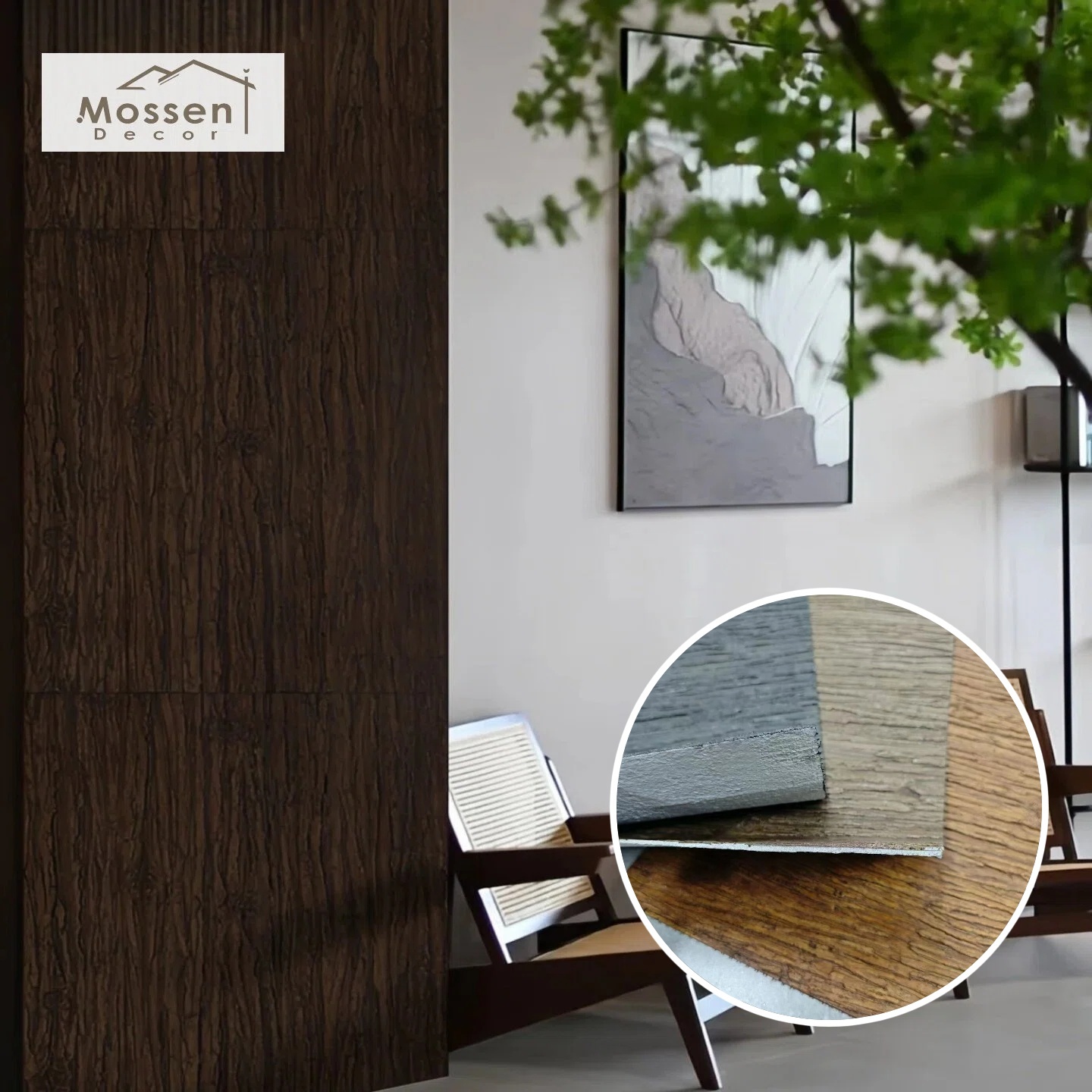 Bendable Tree Bark Stone Panels Eco-Friendly CE Certified Green Wall Cladding