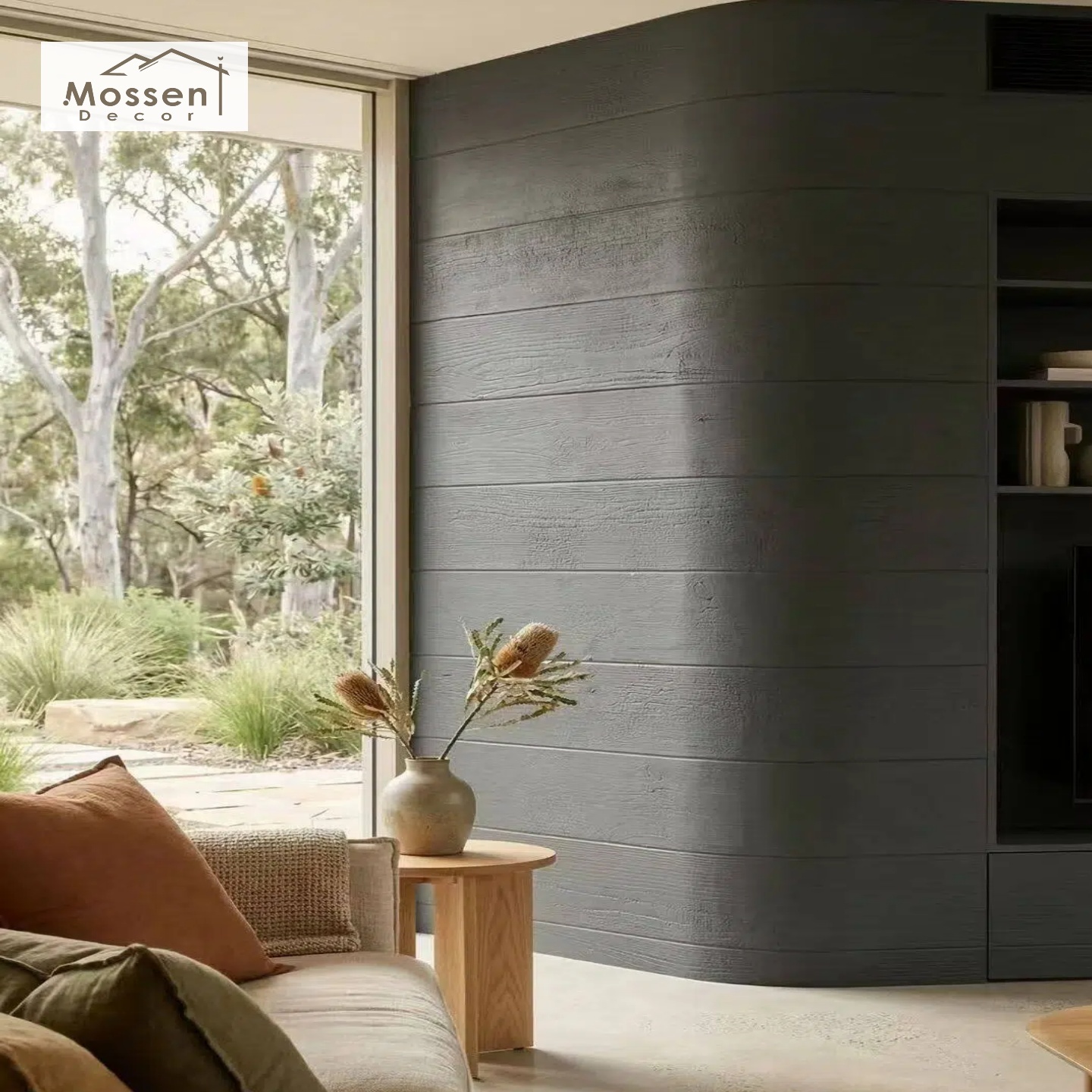 Burnt Wood Soft Stone Wall Panels for Villa Interior Decorative Wall Cladding with Charred Texture Finish