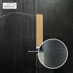 Industrial Black Burnt Wood Panels with Deep Charcoal Textured Finish for Modern Wall Cladding