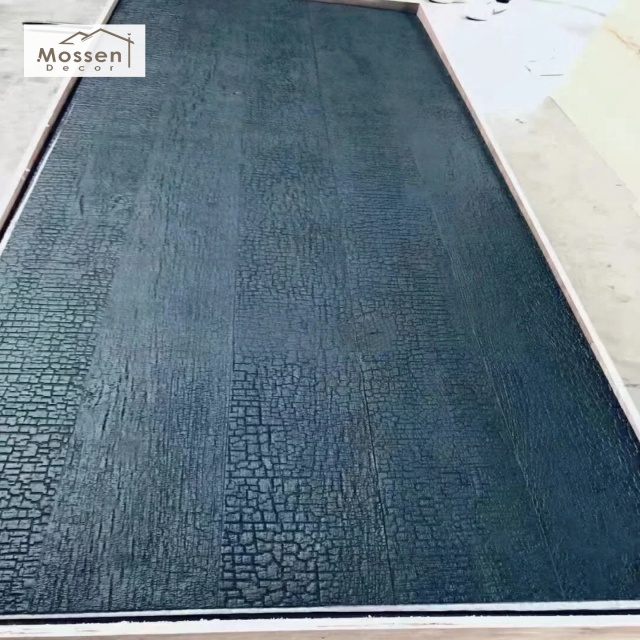 Industrial Black Burnt Wood Panels with Deep Charcoal Textured Finish for Modern Wall Cladding
