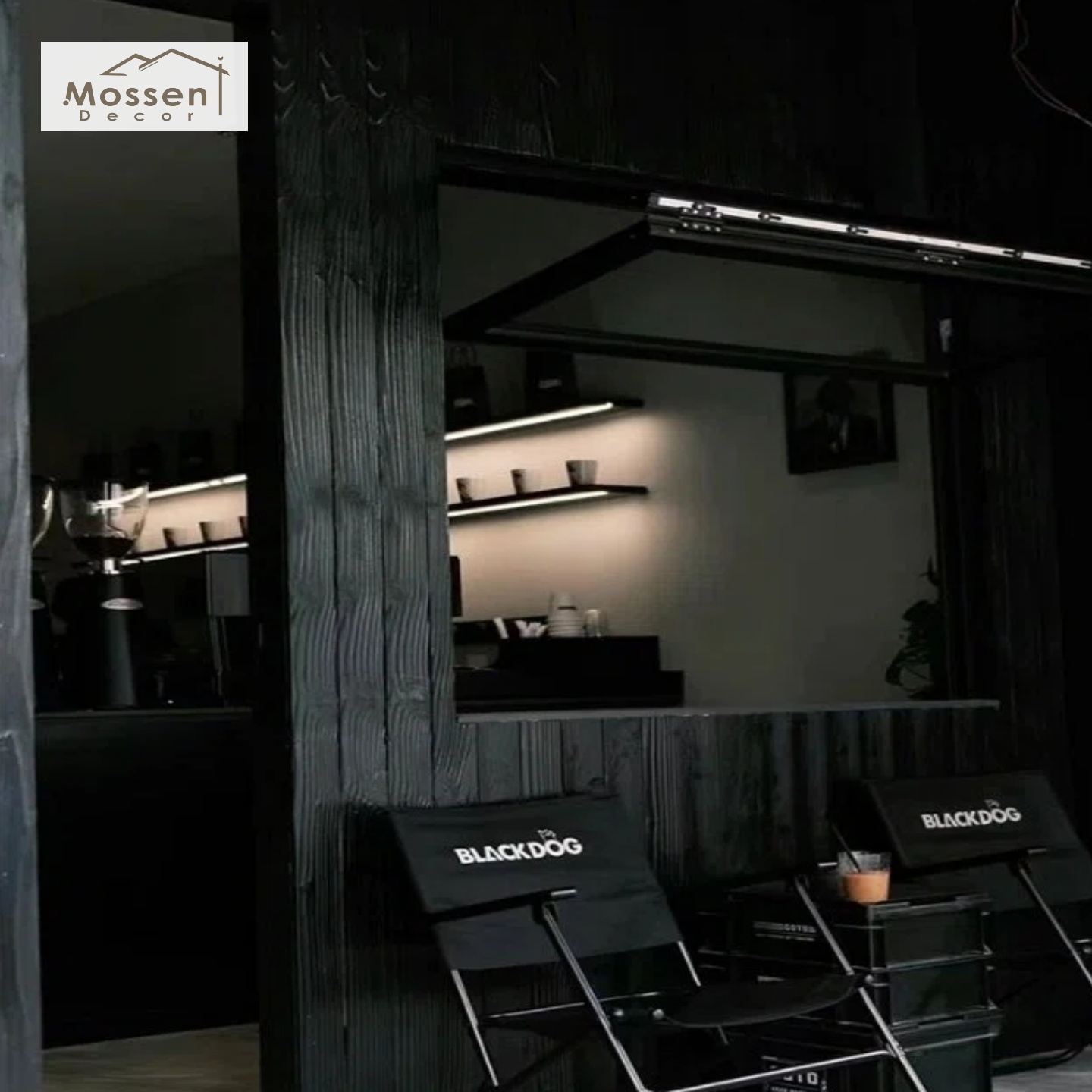Burnt Wood Cladding Panels for Restaurant Entrance Doorway and Interior Wall Decoration