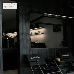 Burnt Wood Cladding Panels for Restaurant Entrance Doorway and Interior Wall Decoration