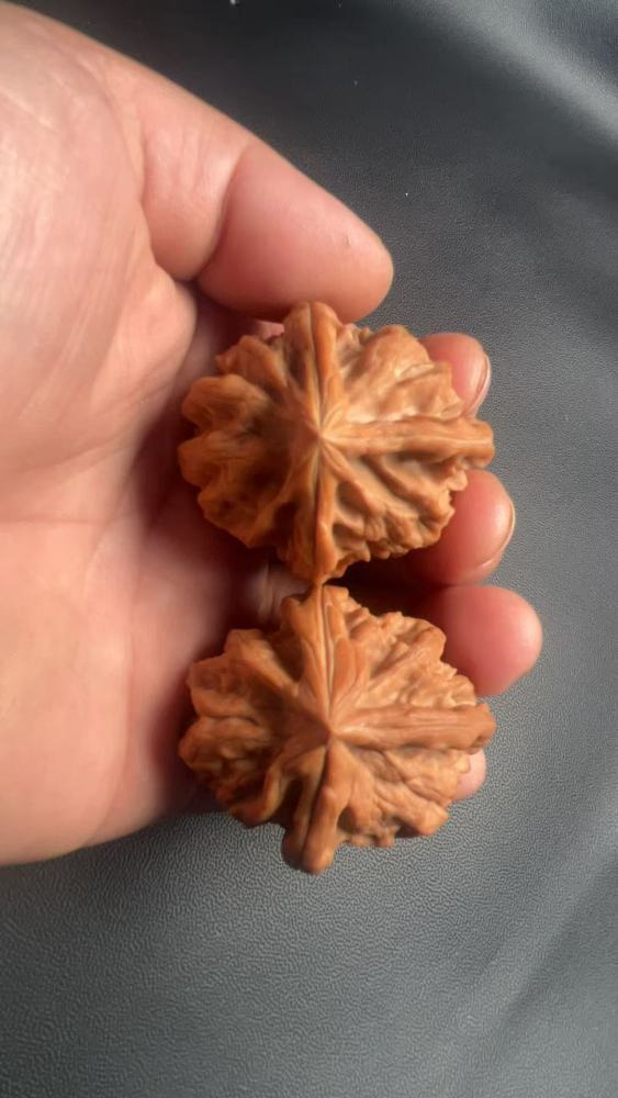 Playful walnuts, a must-have for hand-polishing; Cao Dalong Lion's Head three-sided walnuts, naturally grown, a symbol of high-end gifts; perfect for leaders, friends, and parents; crystal wax skin, promoting health and wellness, and potentially helping t