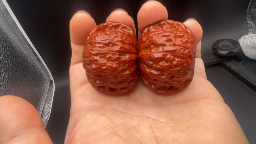 10-Year Hand-Played Zhuchui Meimei Wenwan Walnut | Natural Mature Walnut, Deep Red Patina, High Collectible Value, Handcrafted for Wenwan Enthusiasts