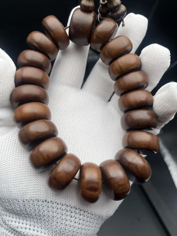 Vintage Liu Dao Mu (Dragon Wood) Abacus Bead Bracelet | Handcrafted Meditation Mala for Spiritual Wellness & Feng Shui