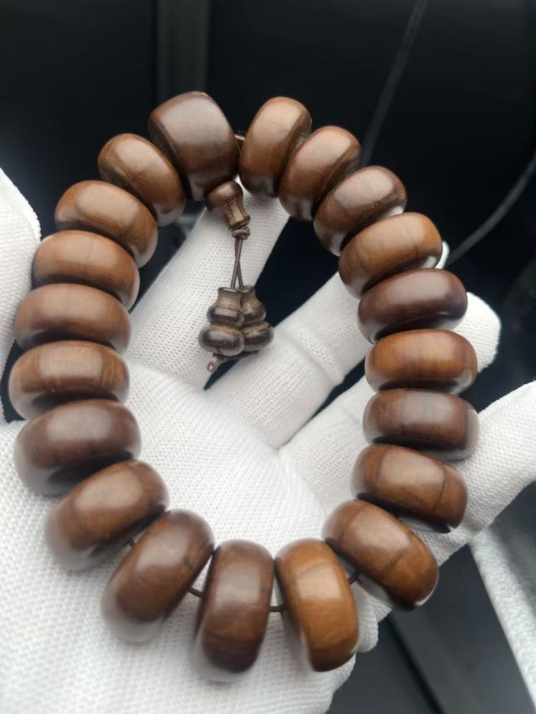 Vintage Liu Dao Mu (Dragon Wood) Abacus Bead Bracelet | Handcrafted Meditation Mala for Spiritual Wellness & Feng Shui