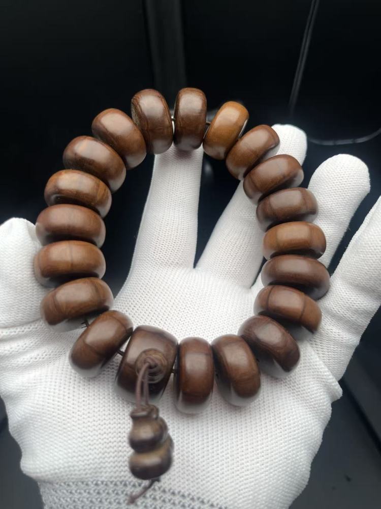 Vintage Liu Dao Mu (Dragon Wood) Abacus Bead Bracelet | Handcrafted Meditation Mala for Spiritual Wellness & Feng Shui