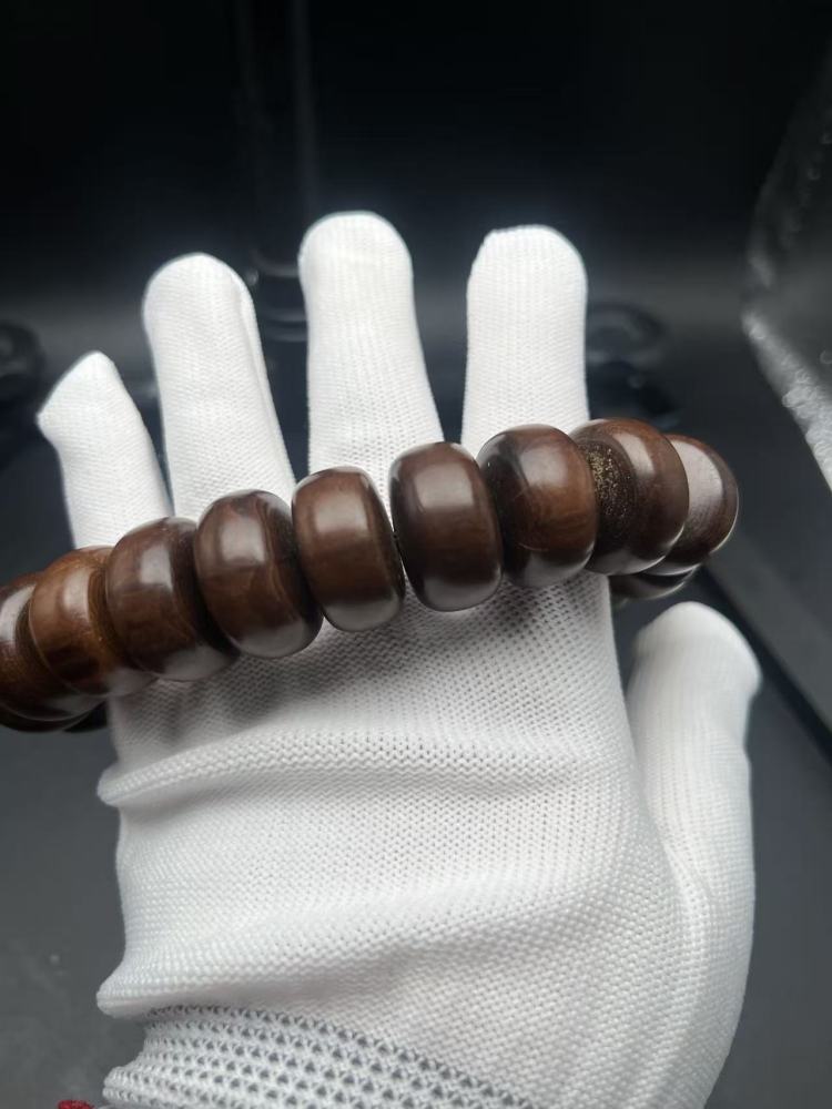 Vintage Liu Dao Mu (Dragon Wood) Abacus Bead Bracelet | Handcrafted Meditation Mala for Spiritual Wellness & Feng Shui