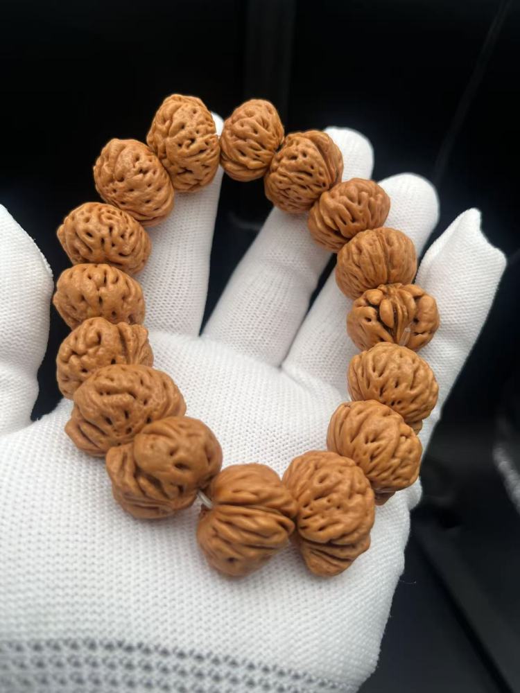 Flat Peach Pit Bodhi Bracelet | Natural Wrist Mala for Meditation & Collection