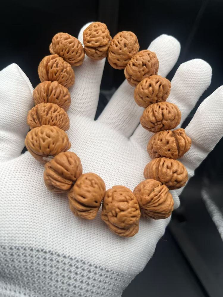 Flat Peach Pit Bodhi Bracelet | Natural Wrist Mala for Meditation & Collection